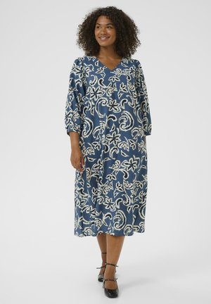Kaffe Curve MAHLIA - Jurk - bering sea white paisley