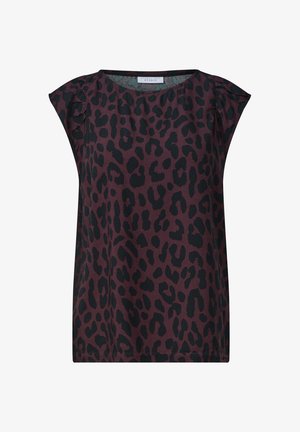 Street One Studio, DROPPED-SHOULDER BLOUSE WITH LEOPARD PRINT - Bluse - very berry