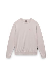 Lichtroze longsleeve sweatshirt, gemaakt van zachte stof. Beschikt over een ronde kraag, geribde manchetten en een klein logo op de borst.