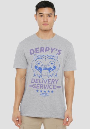 NETFLIX, KPOP DEMON HUNTERS DERPY'S DELIVERY SERVICE - Print T-shirt - mottled light grey
