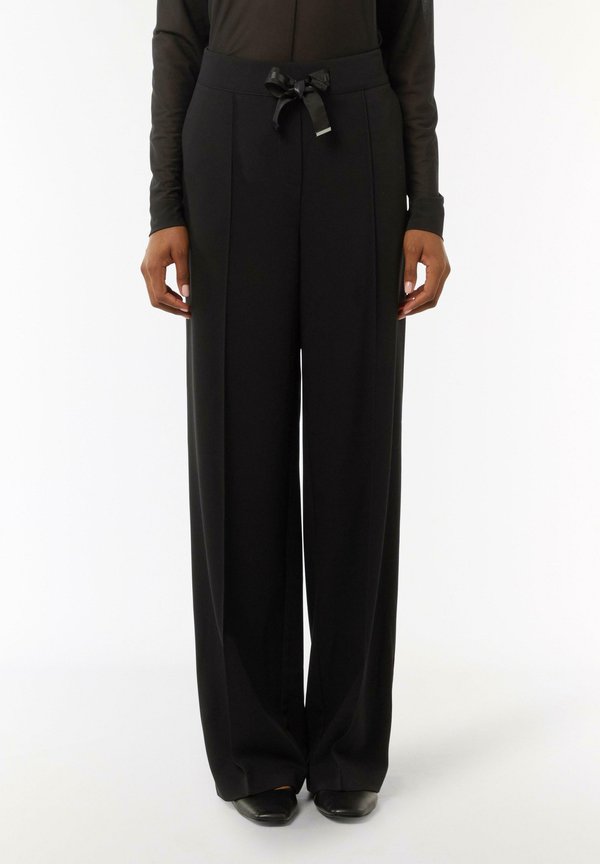 MIT BINDEBAND - Stoffhose - schwarz