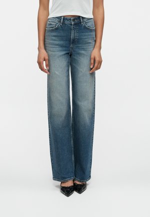 ONLJUICY WIDE LEG - Wide leg - dark blue denim