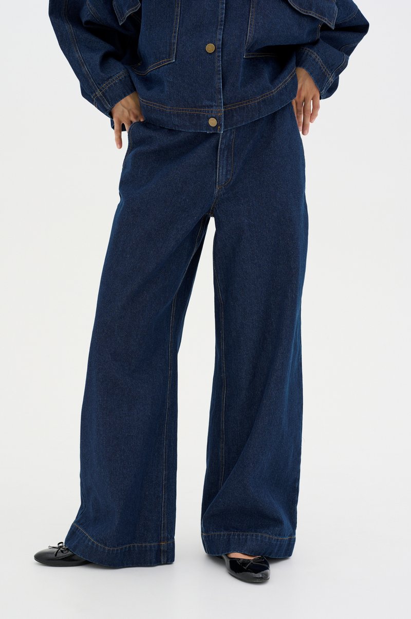 My Essential Wardrobe TESSAMW 160 WIDE - Platėjantys džinsai - dark blue  blue wash