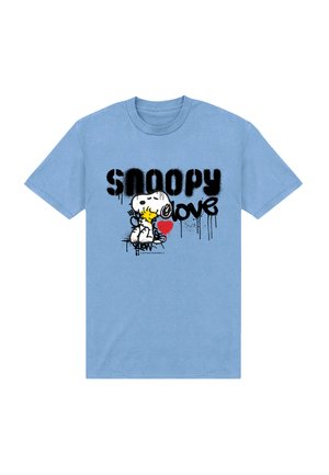 Henry Tiger, SNOOPY GRAFITI SNOOPY WOODSTOCK HEART GRAFFITI - T-shirts print - sky blue