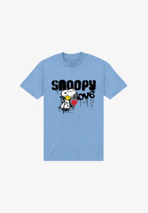 Henry Tiger, SNOOPY GRAFITI SNOOPY WOODSTOCK HEART GRAFFITI - T-shirts print - sky blue