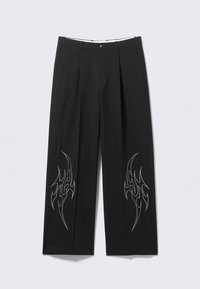 SUITED EMBROIDERY TROUSERS - Broek - black