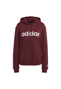 adidas Sportswear ESSENTIALS LINEAR - Mikina s kapucňou - shadow red   white