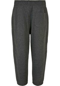 Grå sweatpants med elastiskt midjeband, med en enda bakficka och rak skärning. Tillverkade av mjukt, strukturerat tyg.