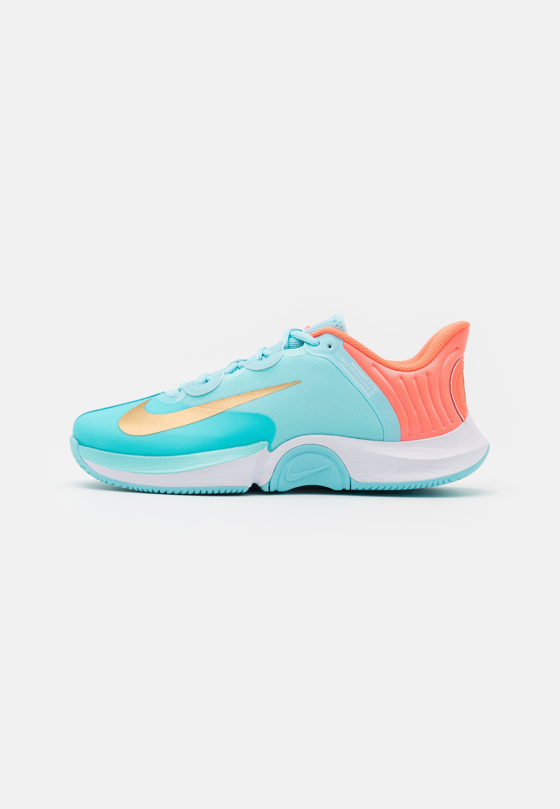 Nike Performance COURT AIR ZOOM TURBO - Zapatillas de tenis para todas las  superficies - copa/metallic gold/bright mango/white/azul claro - Zalando.es