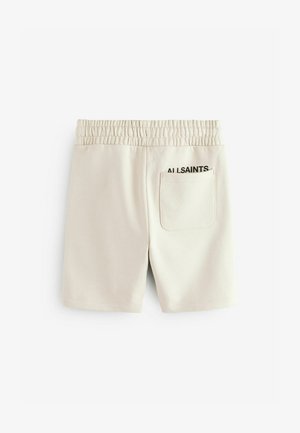 Heledbeez värvi puuvillased lühikesed püksid elastse vöökohtaga, tagumise taskuga ja musta "ALLSAINTS" logoga küljel. Sile tekstuur.