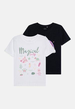 Name it, NMFVIX 2 PACK - T-Shirt print - bright white/dark sapphire