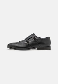 Pier One - LEATHER - Smart slip-ons - black Thumbnail Image 1