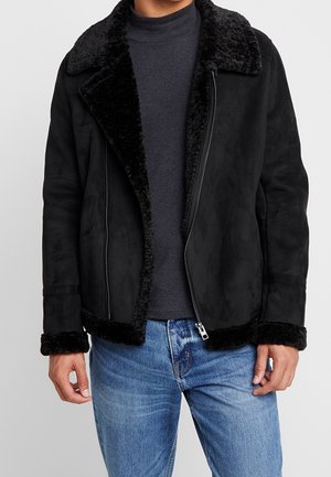 Imitatieleren jas - black
