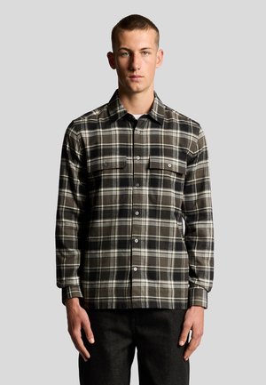 LS BRUSHED CHECK - Skjorter - y063 jet black  limestone