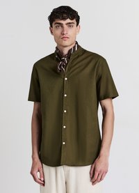 Calliope CAMICIA COREANA MISTO LINO - Hemd - verde militare