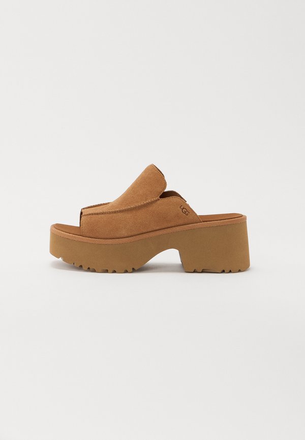 NEW HEIGHTS SLIDE - Wedge sandals - chestnut