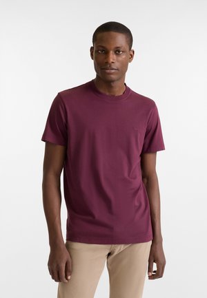 CON LOGO - Basic T-shirt - bordeaux screziato