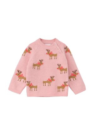 MIT RENTIER-MUSTER - Strickpullover - rosa