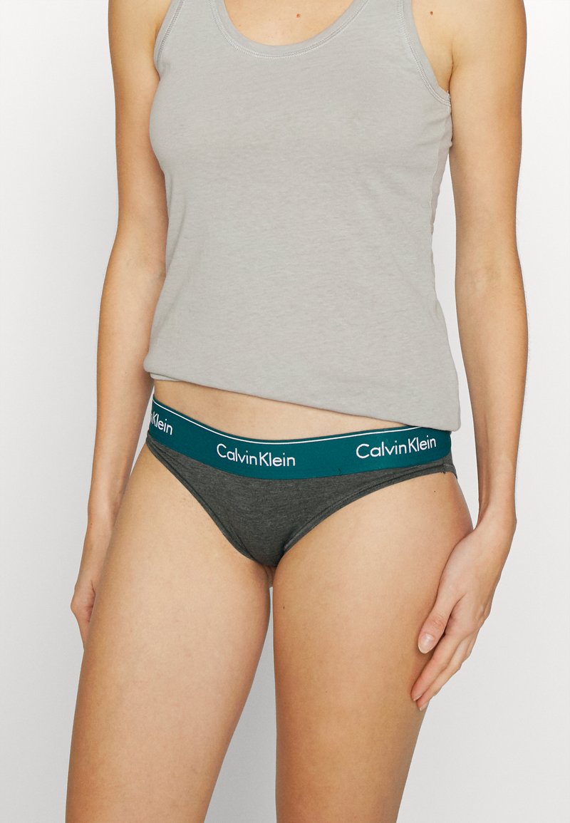 Calvin Klein Underwear BIKINI ICON COTTON MODAL - Cuecas - charcoal heather/topaz