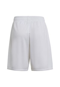 Shorts de sport blancs, fabriqués en tissu lisse et léger. Équipés d'une taille élastique et d'une coupe ample pour le confort.