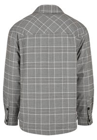 Grå og hvidt ternet flannel skjorte med krave, lange ærmer, knapmanchetter og en rygdesign med yoke. Struktureret stof, afslappet pasform.