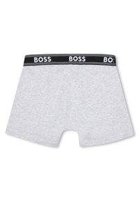 Γκρι βαμβακερό μποξέρ με μαύρη ελαστική μέση που διαθέτει επαναλαμβανόμενο λογότυπο «BOSS». Ο σχεδιασμός έχει λεία υφή και εφαρμοστή γραμμή.
