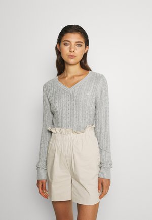 ICON CABLE V NECK - Maglione - grey