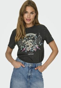 ONLY ONLLUCY LIFE BOX - Camiseta estampada - black