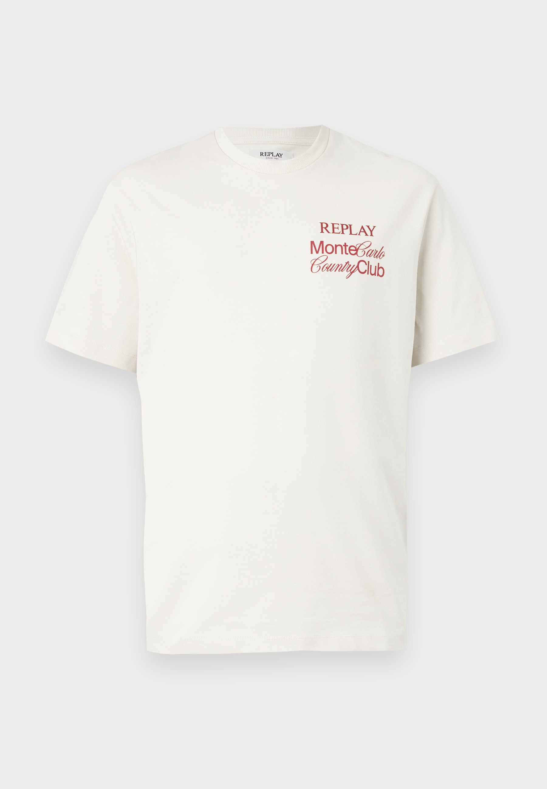 Replay MONTE CARLO TENNIS CLUB - Print T-shirt - cream/beige