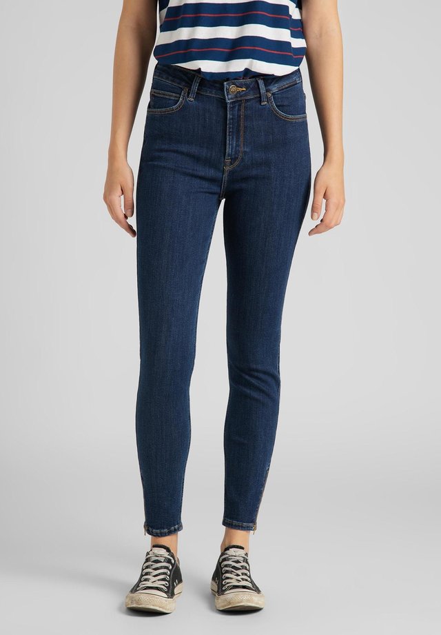 SCARLETT HIGH ZIP - Jeansy Skinny Fit - stone travis