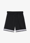 MESH BASKETBALL SHORTS WITH CONTRAST PIPING - Σορτς - black