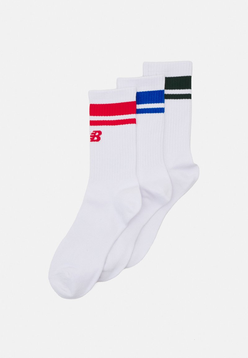 New Balance ESSENTIALS STRIPE MIDCALF 3 PACK - Kojinės - white