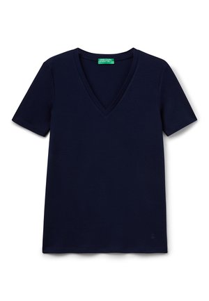 United Colors of Benetton WITH V-NECK - Camiseta básica - blue