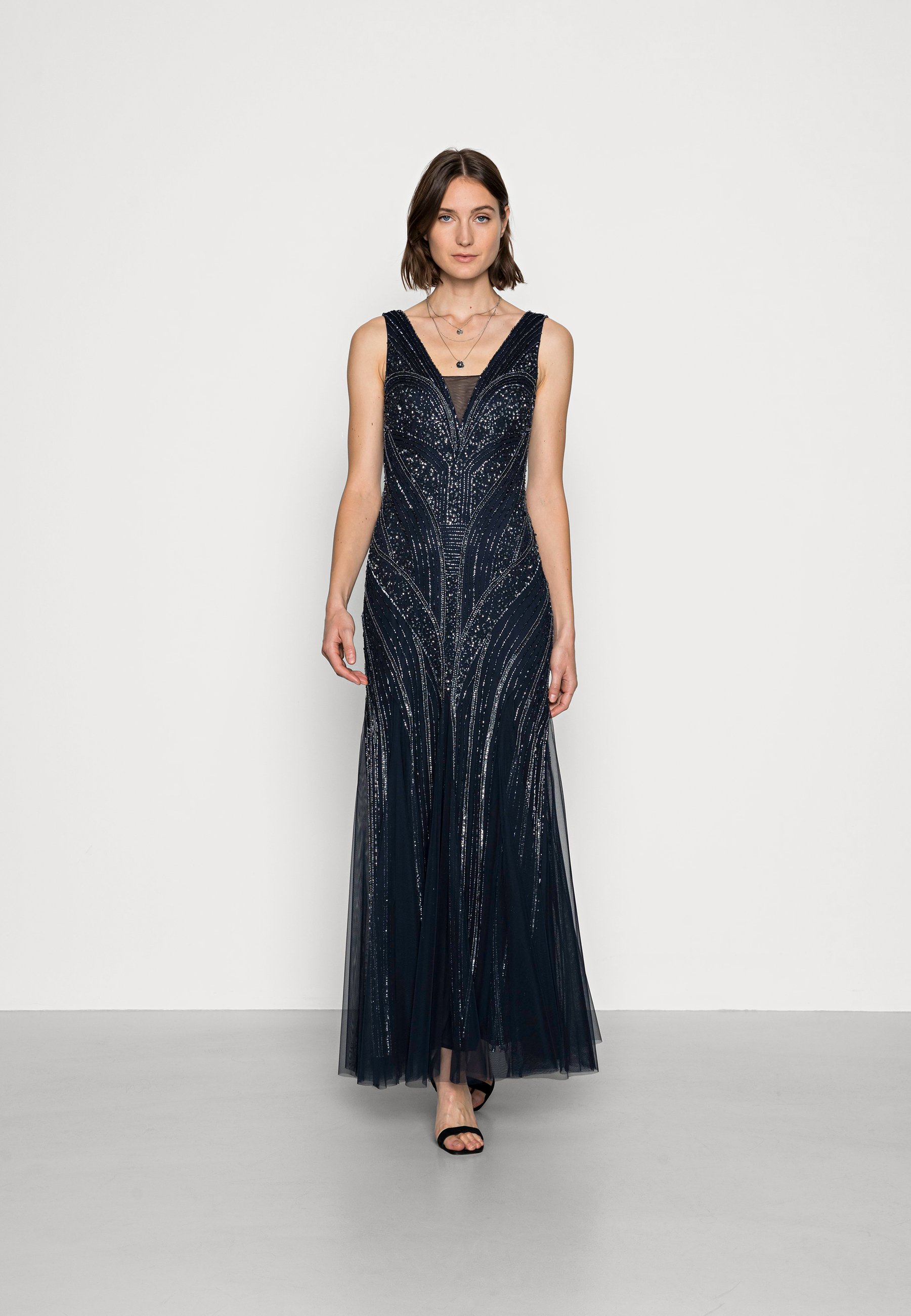Adrianna Papell BEADED GOWN WITH GODETS 