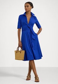 Lauren Ralph Lauren Belted Cotton Blend Shirtdress - Paitamekko - new sapphire