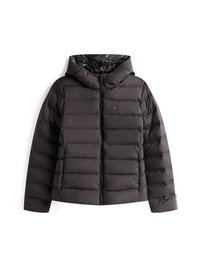 SLIM HOOD - Casaco de penas - black