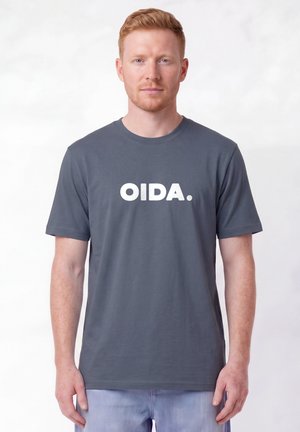 watapparel, OIDA UNISEX - T-shirt print - blue grey