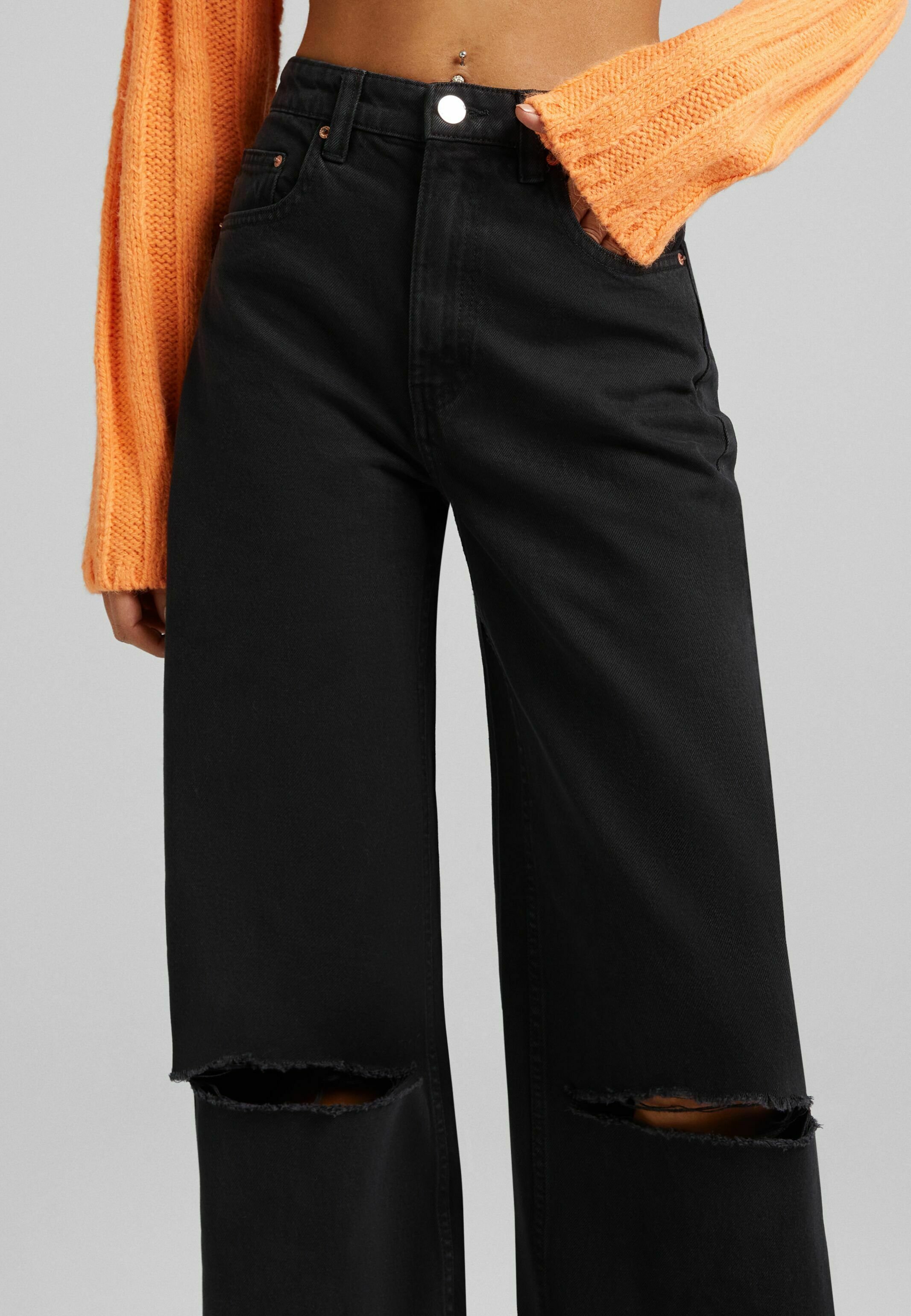 Bershka WIDE LEG TWILL - Trousers 