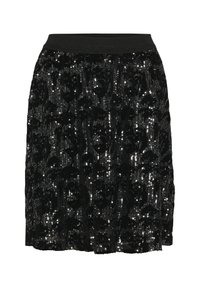 A-vonalú szoknya - black dark silver sequin
