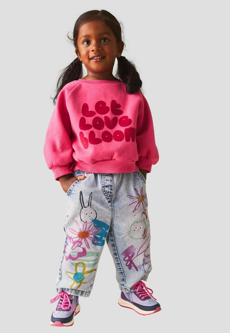 Next REGULAR FIT - GRAFFITI - Široke kavbojke - denim