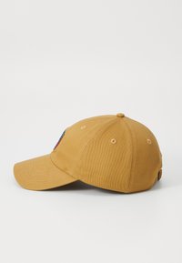 Baseballcaps i sennepsgul, laget av bomull. Har en buet skjerm, seks-panel design og broderte detaljer foran.