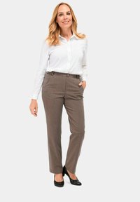 GOLDNER Stoffhose - taupe
