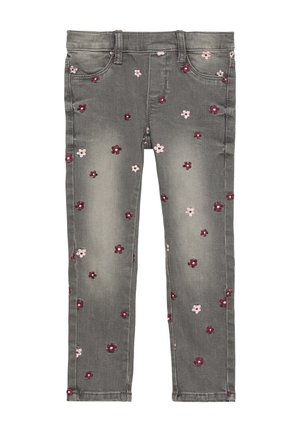 MID RISE MIT BLUMEN-STICKEREI - Jeans Skinny - schiefergrau