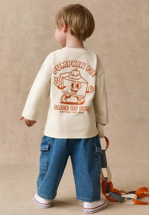 Next, REGULAR FIT - LONG SLEEVE BACK GRAPHIC T-SHIRT . - Long sleeved top - cream pumpkin pie
