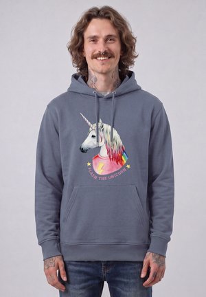 watapparel, FLASH, THE UNICORN UNISEX - Kapuzenpullover - blue grey