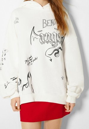 Bershka, Sweat à capuche - white
