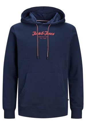 Jack & Jones HENRY MIT KÄNGURUTASCH - Felpa con cappuccio - dunkelblau