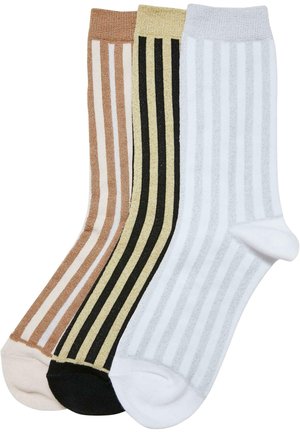 3-PACK - Sokker - black whitesand white