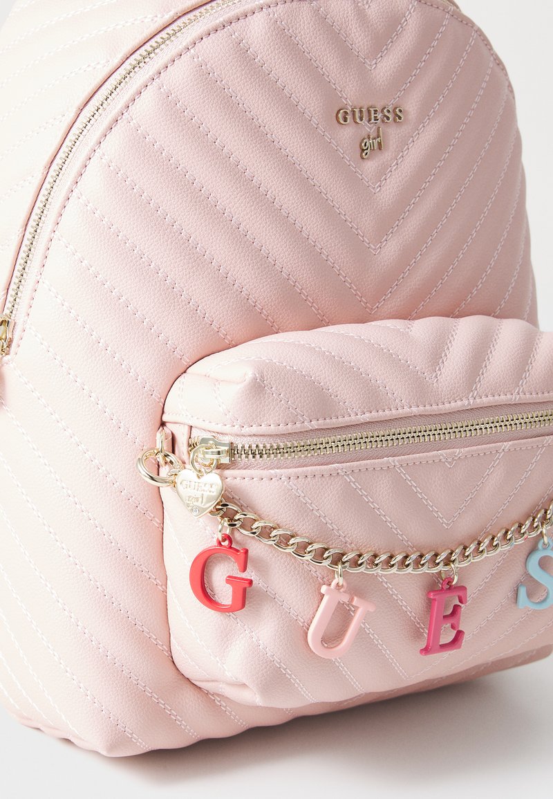GUESS Pale Pink Logo Mini Backpack with Round Coin Pouch Guess Factory Charli Embossed Logo Backpack | ShopSimon main image 4
