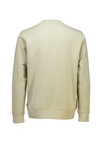 Beige sweatshirt med rund hals, långa ärmar och ribbad mudd. Slät textur med minimal detaljer och en avslappnad passform.